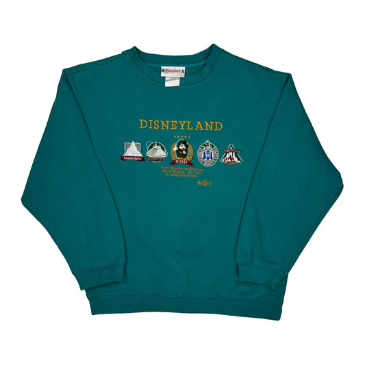 Disneyland Disney Graphic Sweatshirt - Small Green Cotton