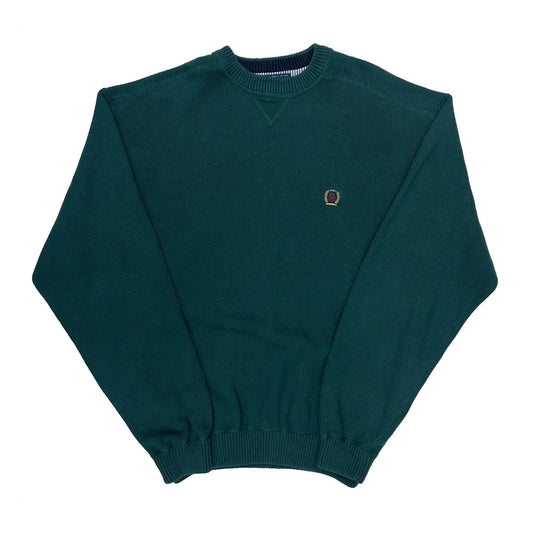 Vintage Tommy Hilfiger Chunky Knit Jumper - Large Green Cotton