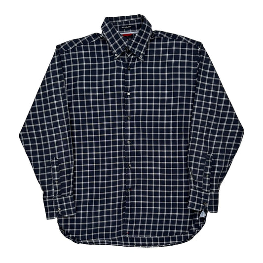Tommy Hilfiger Checked Shirt - Medium Navy Cotton