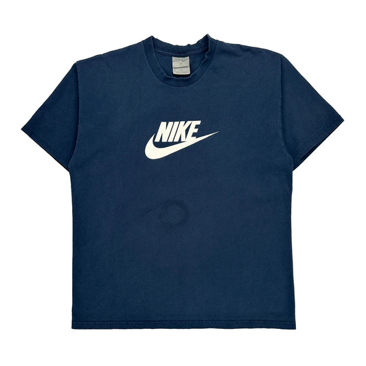 Nike Graphic T-Shirt - Medium Blue Cotton
