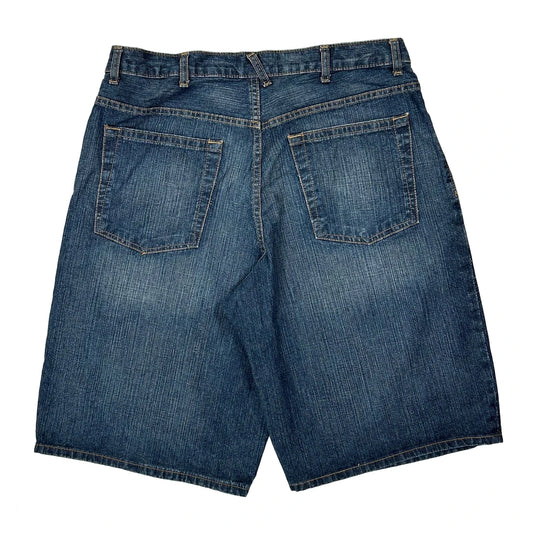 Vintage Route 66 Denim Shorts - 34W 13L Blue Denim