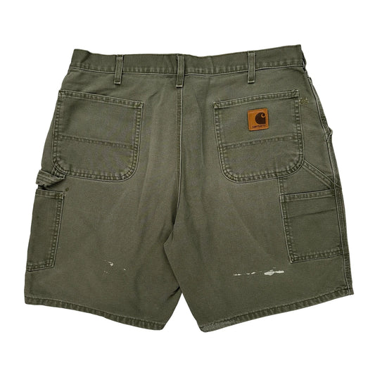 Carhartt Double Knee Carpenter Shorts - 38W 9L Green Cotton