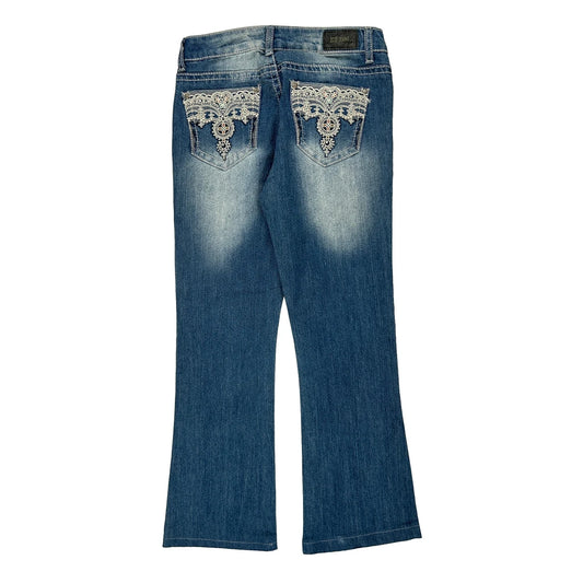 Zco Jeans Lace Jeans - 28W UK 6 Blue Cotton
