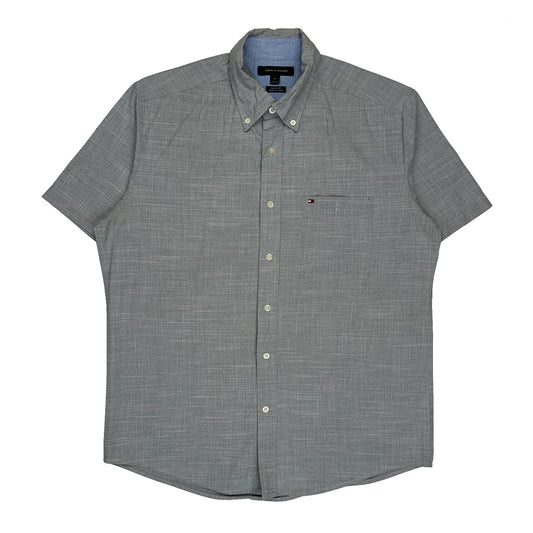 Tommy Hilfiger Short Sleeve Shirt - Medium Grey Cotton