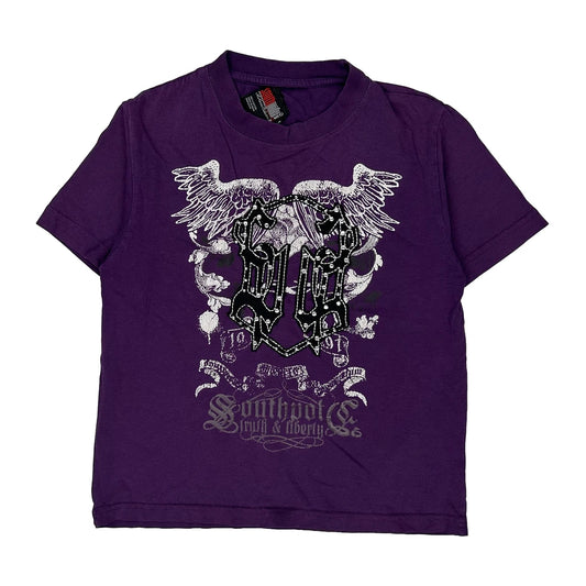 Age 5 Southpole Graphic T-Shirt - Medium Purple Cotton