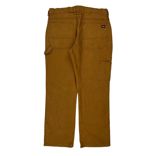 Dickies Carpenter Trousers - 34W 30L Brown Cotton