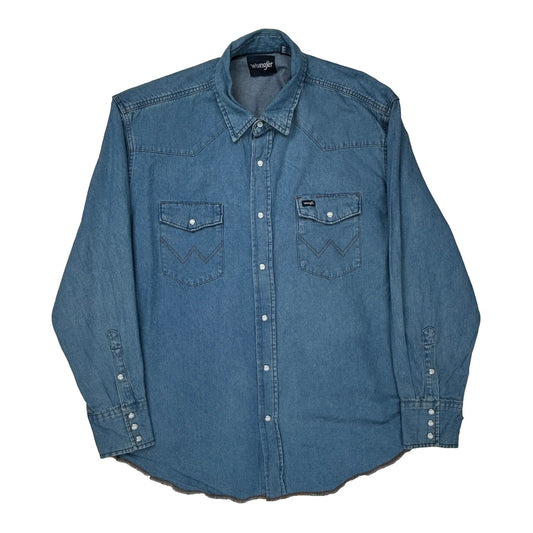 Wrangler Shirt - 2XL Blue Cotton