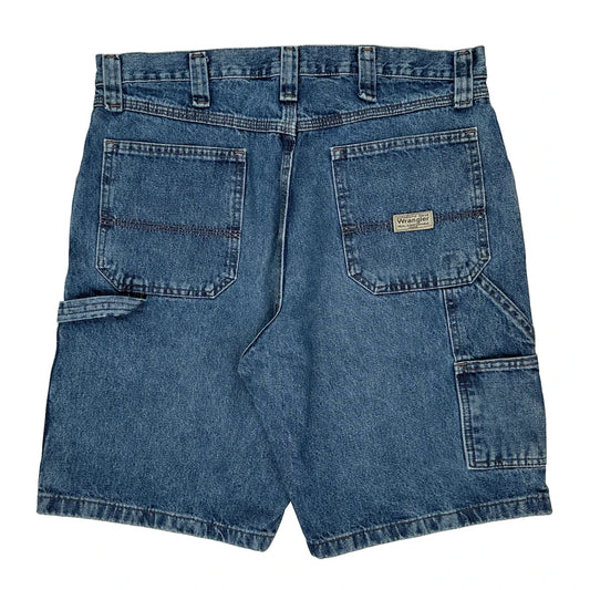 Wrangler Carpenter Shorts - 32W 9L Blue Cotton