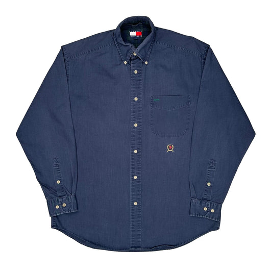 Vintage Tommy Hilfiger Shirt - Small Blue Cotton