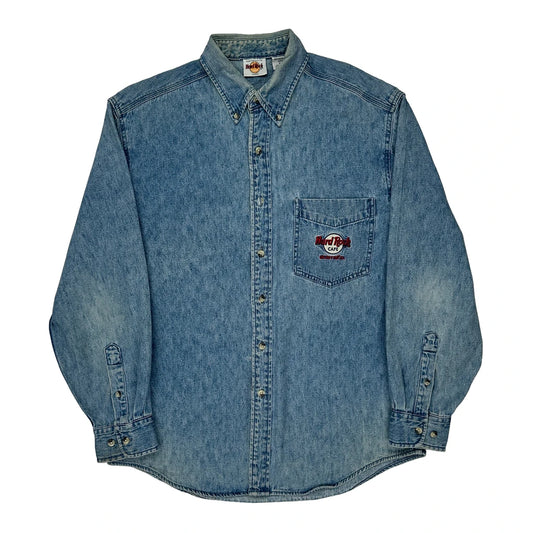 Hard Rock Cafe Denim Shirt - Medium Blue Cotton
