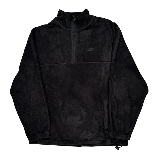 Reebok 1/4 Zip - Large Black Polyester