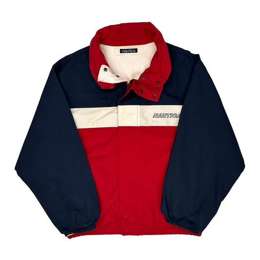 Vintage Blue Water Challenge Nautica Windbreaker - Large Red Polyester