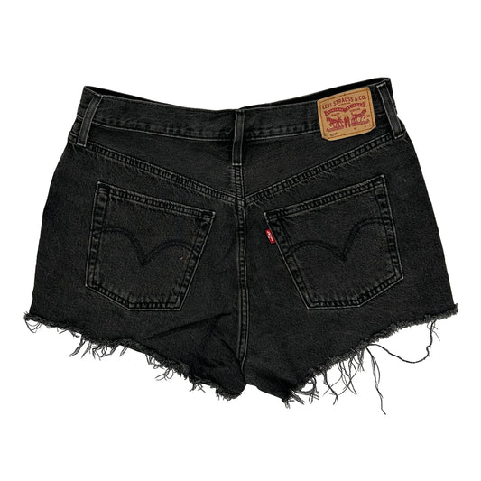 Levis Denim Shorts - 31W UK 12 Black Cotton