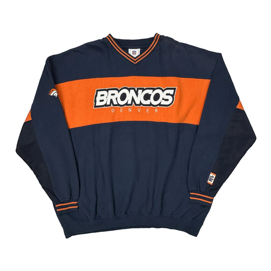 Vintage Denver Broncos Nfl Sweatshirt - 2XL Navy Cotton