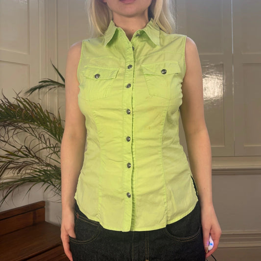 Versace Shirt - Medium Green Cotton