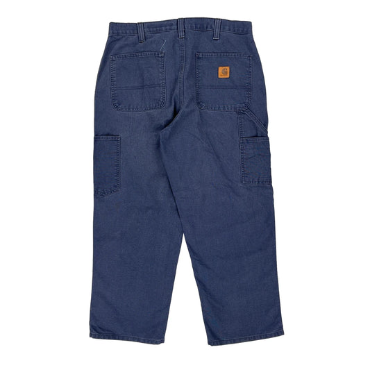 Carhartt Carpenter Trousers - 32W 27L Blue Cotton Blend