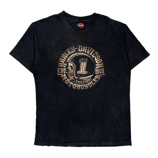 Legendary Motorcycles Harley Davidson Graphic T-Shirt - Large Black Cotton
