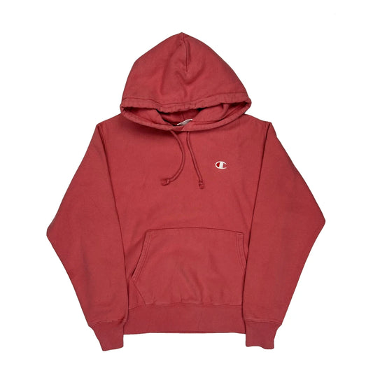 Vintage Reverse Weave Champion Hoodie - Medium Red Cotton