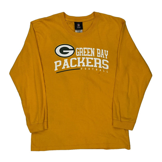 Age 16 Green Bay Packers N.F.L. Team Apparel Long Sleeve T-Shirt - XL Yellow Cotton