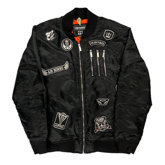 US Air Force Contender Graphic Bomber Jacket - XL Black Polyester