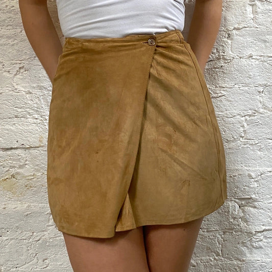 Vintage beige Unbranded Mini Skirt - womens 25" waist