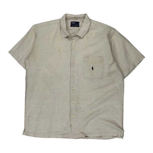 Polo By Ralph Lauren Short Sleeve Shirt - XL Beige Linen Blend