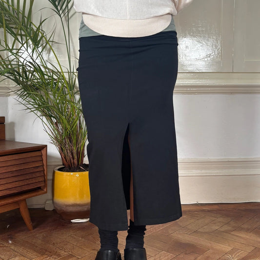 Vintage black Onyx Pencil Skirt - womens 24" waist