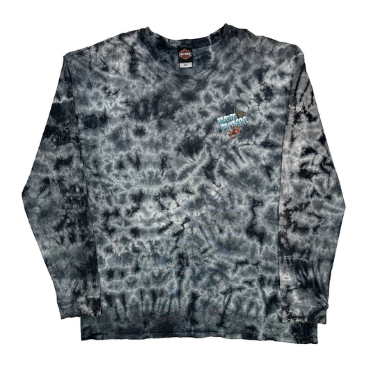 Harley Davidson Tie-Dye Long Sleeve T-Shirt - 2XL Grey Cotton