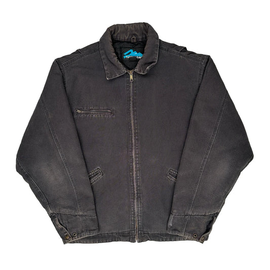 Vintage Tri-Mountain Jacket - Large Grey Cotton