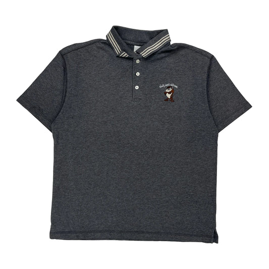 Looney Tunes Warner Bros Cartoon Polo Shirt - Small Grey Cotton