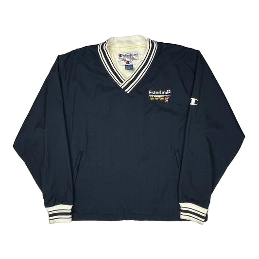 Vintage Esterline 100 Mile Club Champion Windbreaker - Medium Navy Nylon