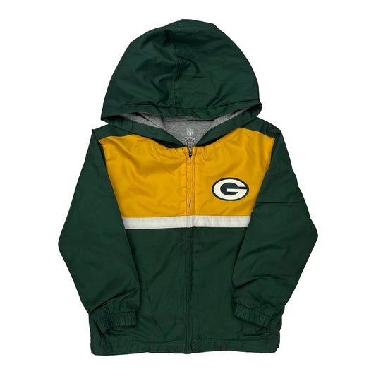Vintage Age 3 Green Bay Packers Nfl Graphic Windbreaker - XS Green Polyester