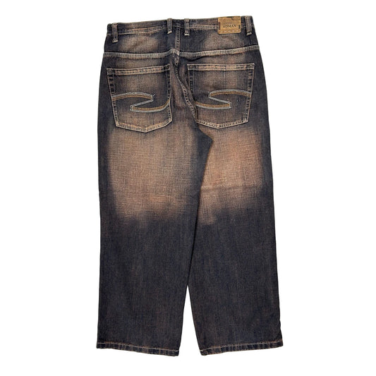 Koman Baggy Jeans - 34W 32L Dark Wash Denim