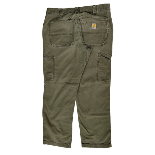 Carhartt Double Knee Carpenter Trousers - 32W 29L Green Cotton
