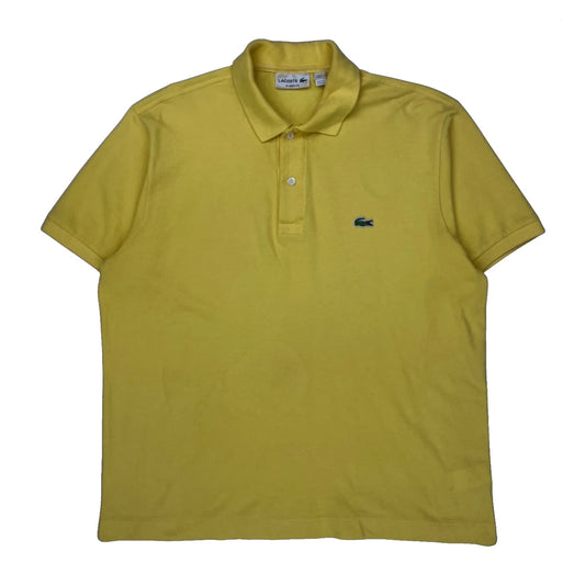 Vintage Lacoste Polo Shirt - Large Yellow Cotton