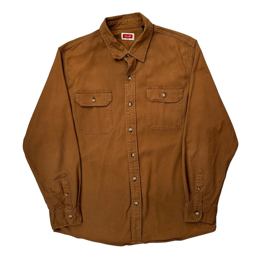 Vintage Wrangler Denim Shirt - Large Brown Cotton