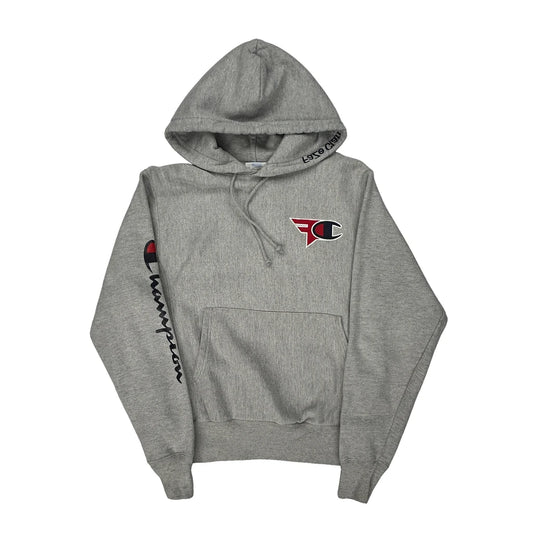 Reverse Weave Champion Hoodie - Small Grey Cotton Blend