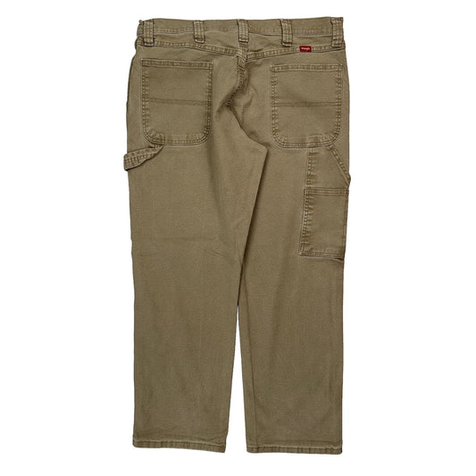 Wrangler Carpenter Trousers - 36W 29L Khaki Cotton
