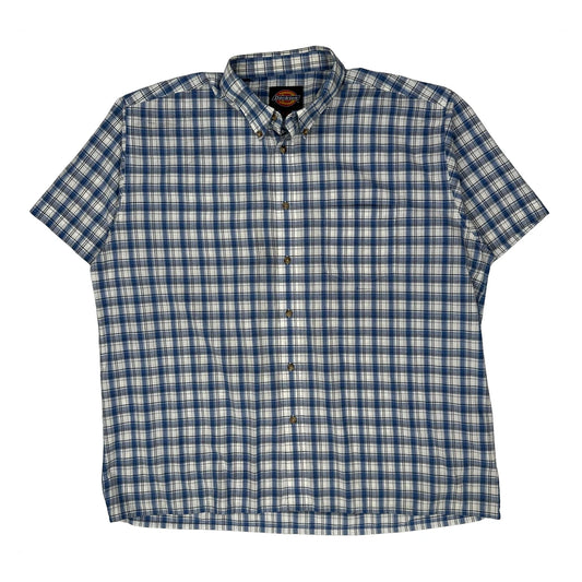 Vintage Dickies Short Sleeve Shirt - 2XL Blue Cotton