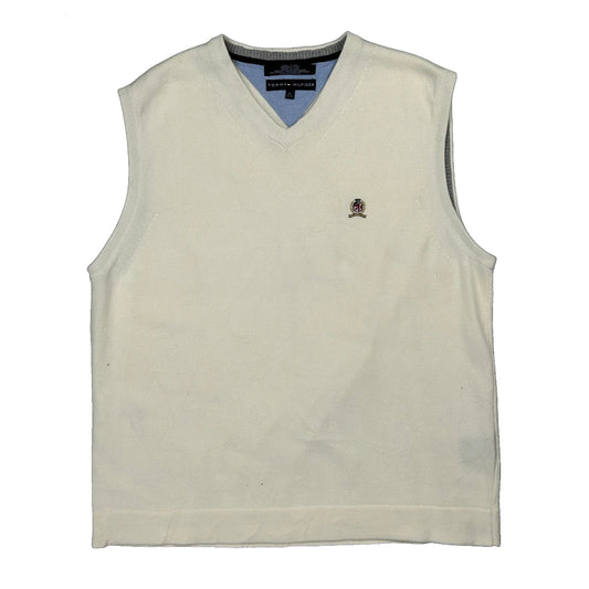 Vintage Tommy Hilfiger Sweater Vest - XL Cream Cotton
