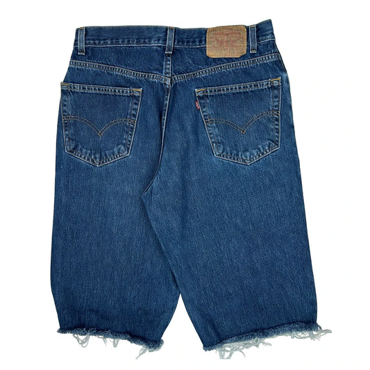 Levis Cut Off Denim Shorts - 32W 12L Blue Cotton