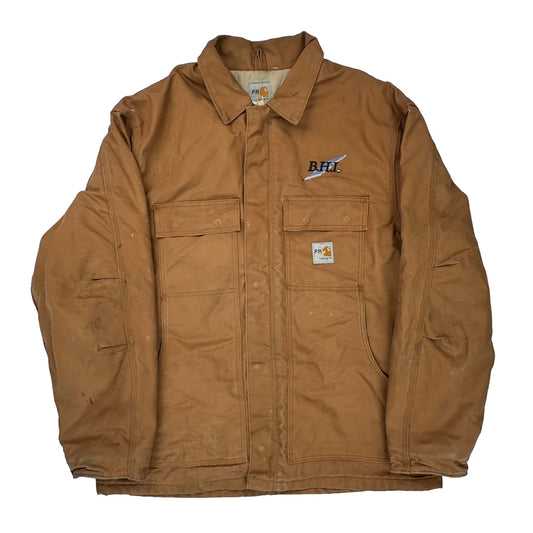 Serving The Western States Carhartt Jacket - XL Brown Cotton Blend