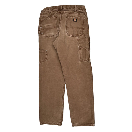 Dickies Carpenter Trousers - 34W 30L Brown Cotton