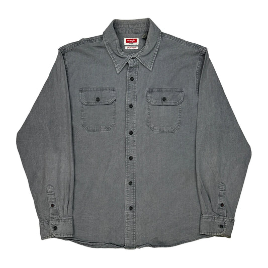Wrangler Denim Shirt - XL Grey Cotton