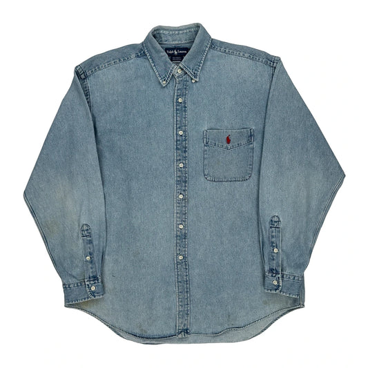 Ralph Lauren Denim Shirt - Large Light Wash Cotton