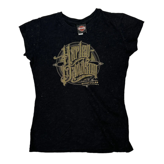 Motorcycles Harley Davidson Graphic T-Shirt - XL Black Cotton