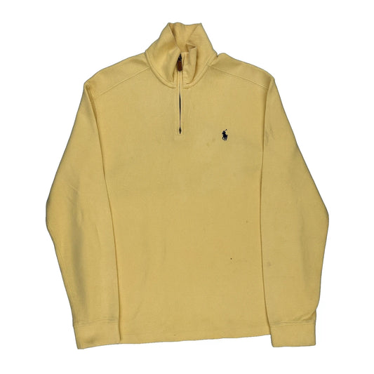 Polo By Ralph Lauren 1/4 Zip - Medium Yellow Cotton