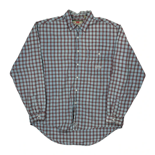 Levis Checked Shirt - Medium Blue Cotton