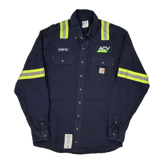 Acv Enviro Carhartt Striped Shirt - Large Navy Cotton