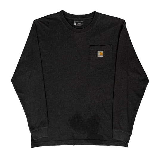 Carhartt Long Sleeve T-Shirt - Large Black Cotton